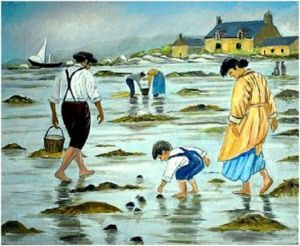Voir le détail de cette oeuvre: La petite famille à marée basse